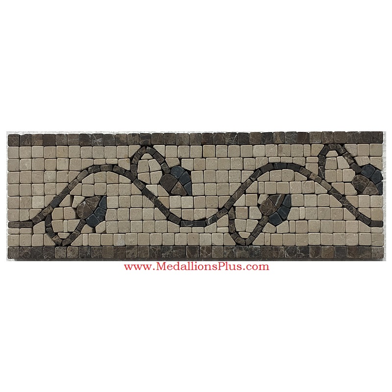 Trenton (brown), Honed Mosaic Tile Listello 4" x 12"